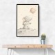 Elephant Moon Walk Nursery Wall Art Print 