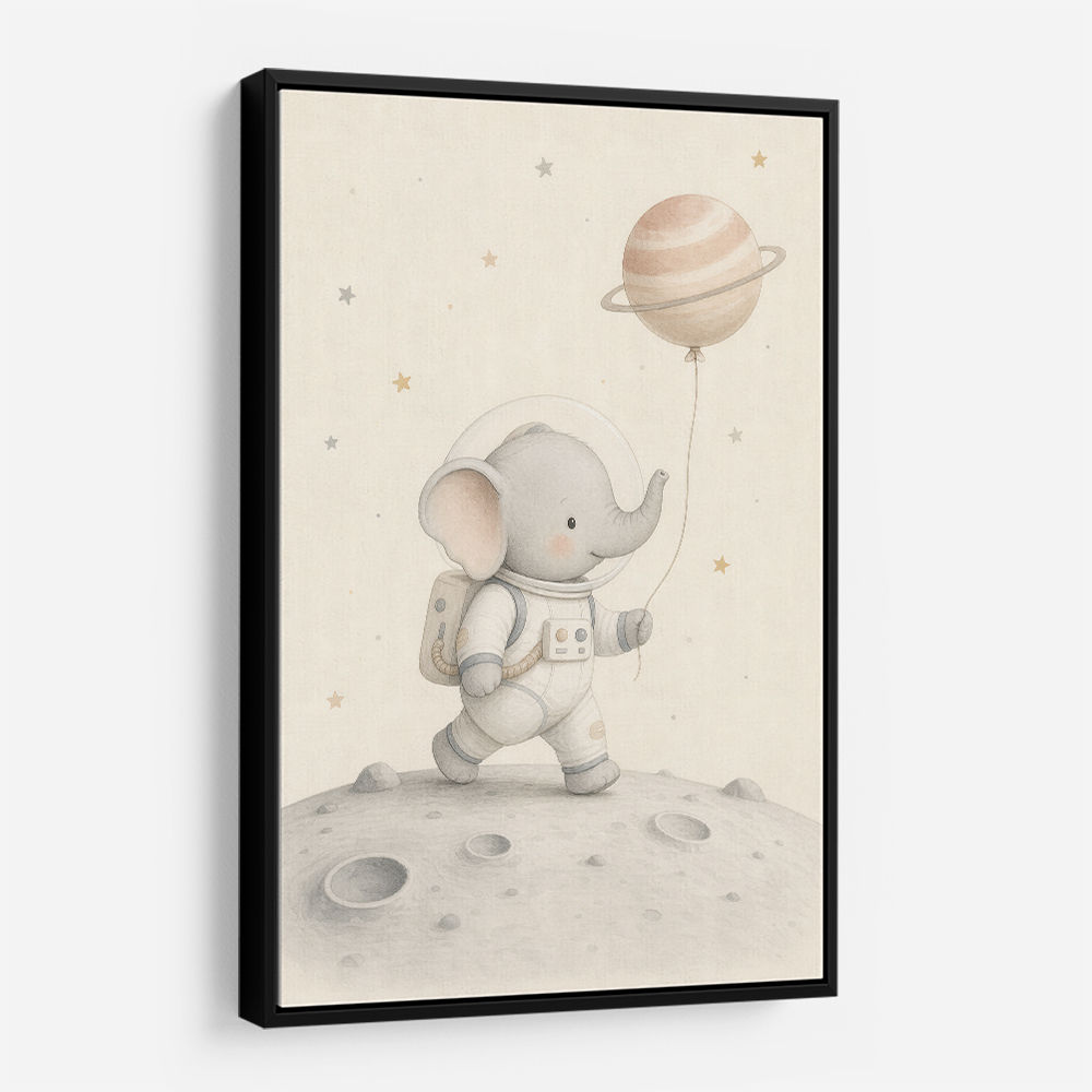 Elephant Moon Walk Nursery Wall Art Print 