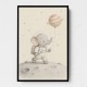 Elephant Moon Walk Nursery Wall Art Print 