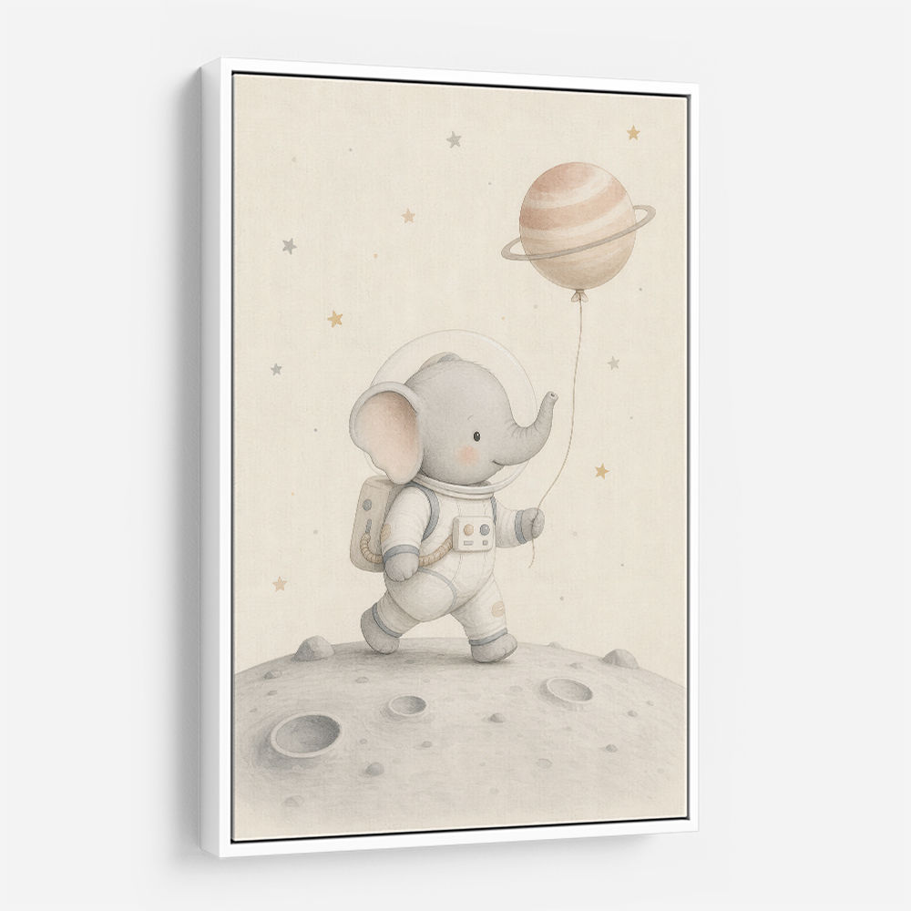 Elephant Moon Walk Nursery Wall Art Print 