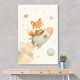 Fox Rocket Ride Nursery Wall Art Print