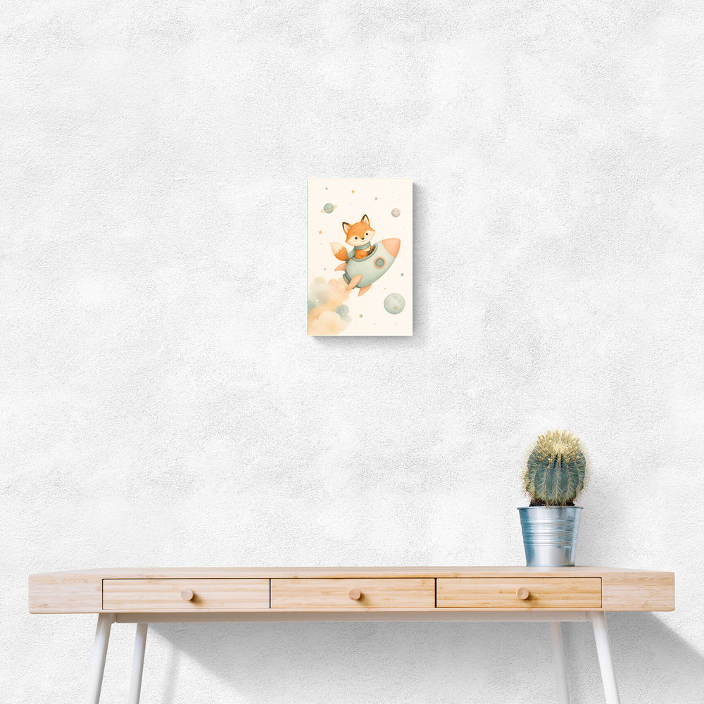 Fox Rocket Ride Nursery Wall Art Print