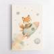Fox Rocket Ride Nursery Wall Art Print