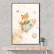 Fox Rocket Ride Nursery Wall Art Print