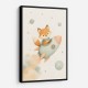 Fox Rocket Ride Nursery Wall Art Print