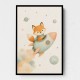 Fox Rocket Ride Nursery Wall Art Print