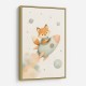 Fox Rocket Ride Nursery Wall Art Print