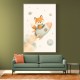 Fox Rocket Ride Nursery Wall Art Print