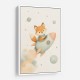 Fox Rocket Ride Nursery Wall Art Print