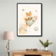 Fox Rocket Ride Nursery Wall Art Print