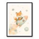 Fox Rocket Ride Nursery Wall Art Print