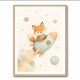 Fox Rocket Ride Nursery Wall Art Print