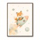 Fox Rocket Ride Nursery Wall Art Print