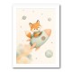Fox Rocket Ride Nursery Wall Art Print
