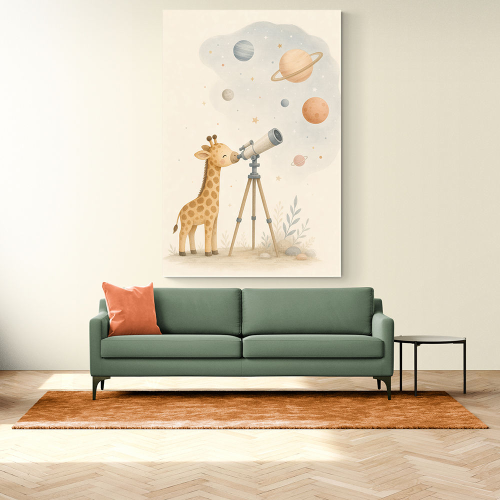 Giraffe Galaxy Nursery Wall Art Print