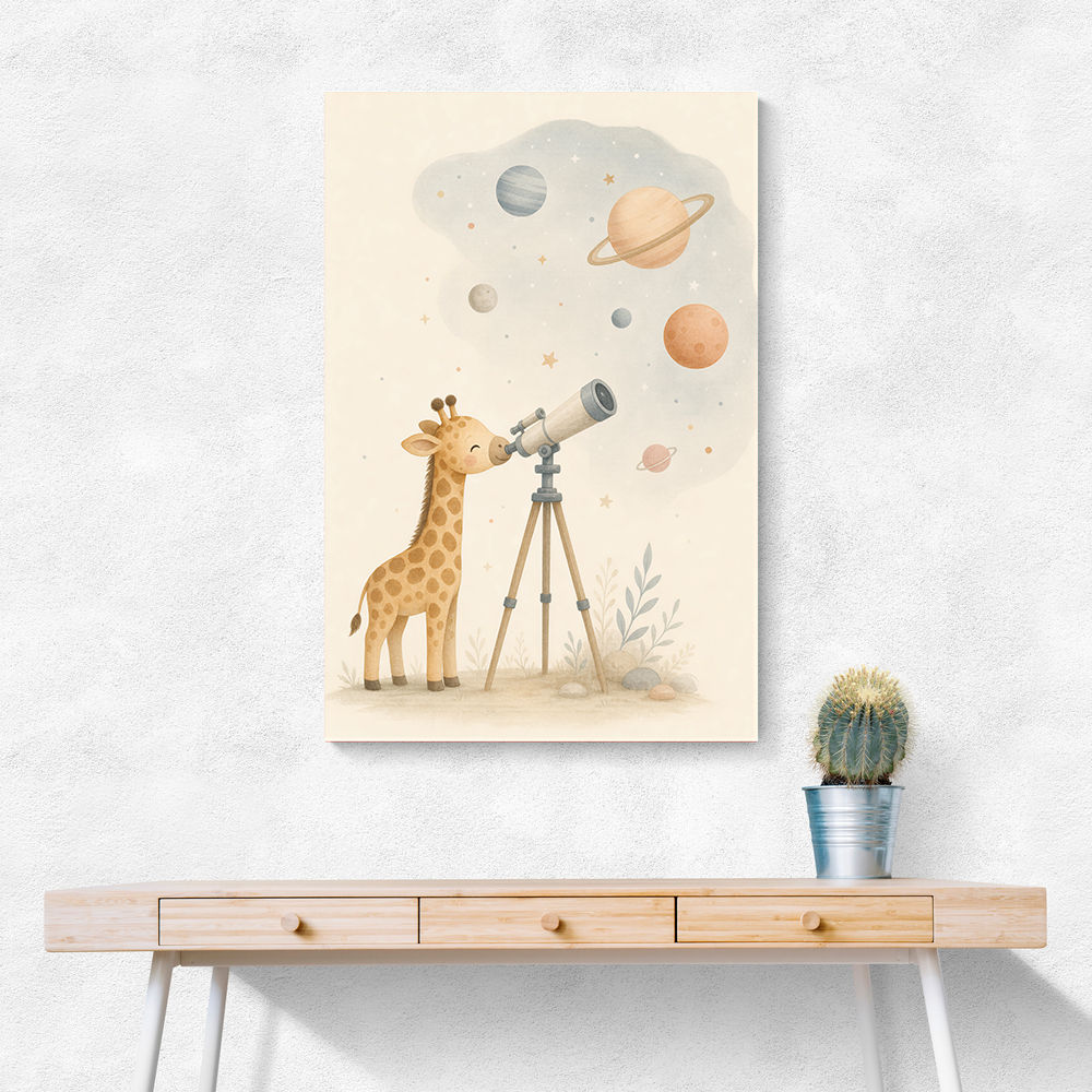 Giraffe Galaxy Nursery Wall Art Print