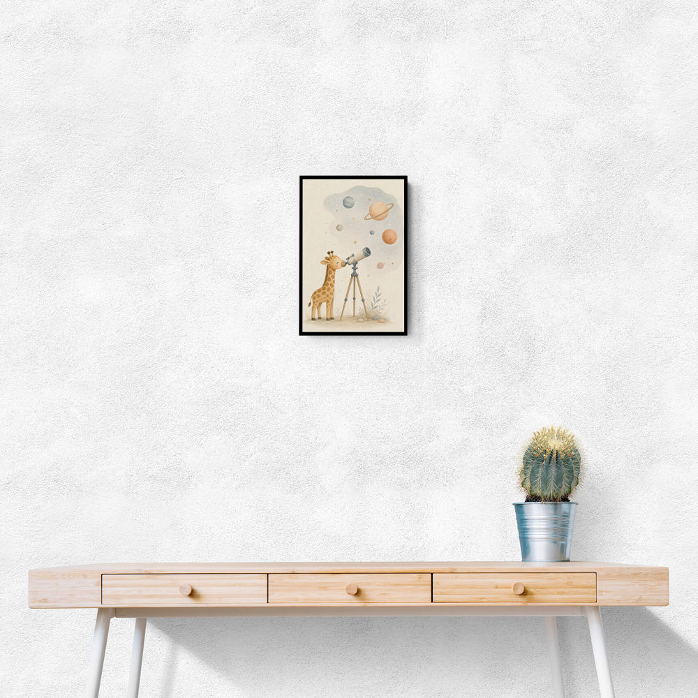 Giraffe Galaxy Nursery Wall Art Print