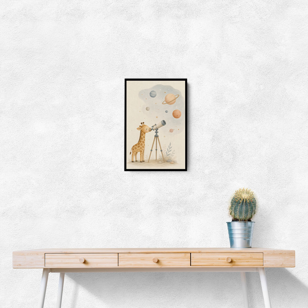 Giraffe Galaxy Nursery Wall Art Print