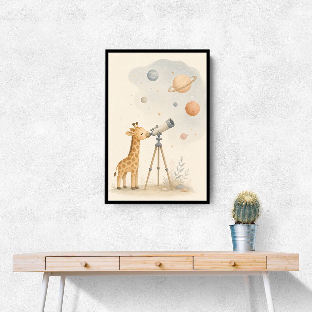 Giraffe Galaxy Nursery Wall Art Print