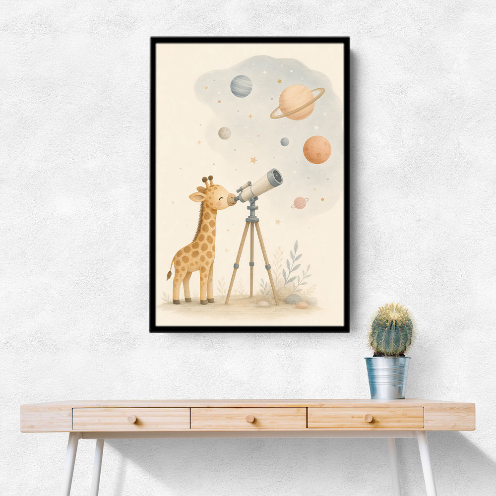 Giraffe Galaxy Nursery Wall Art Print