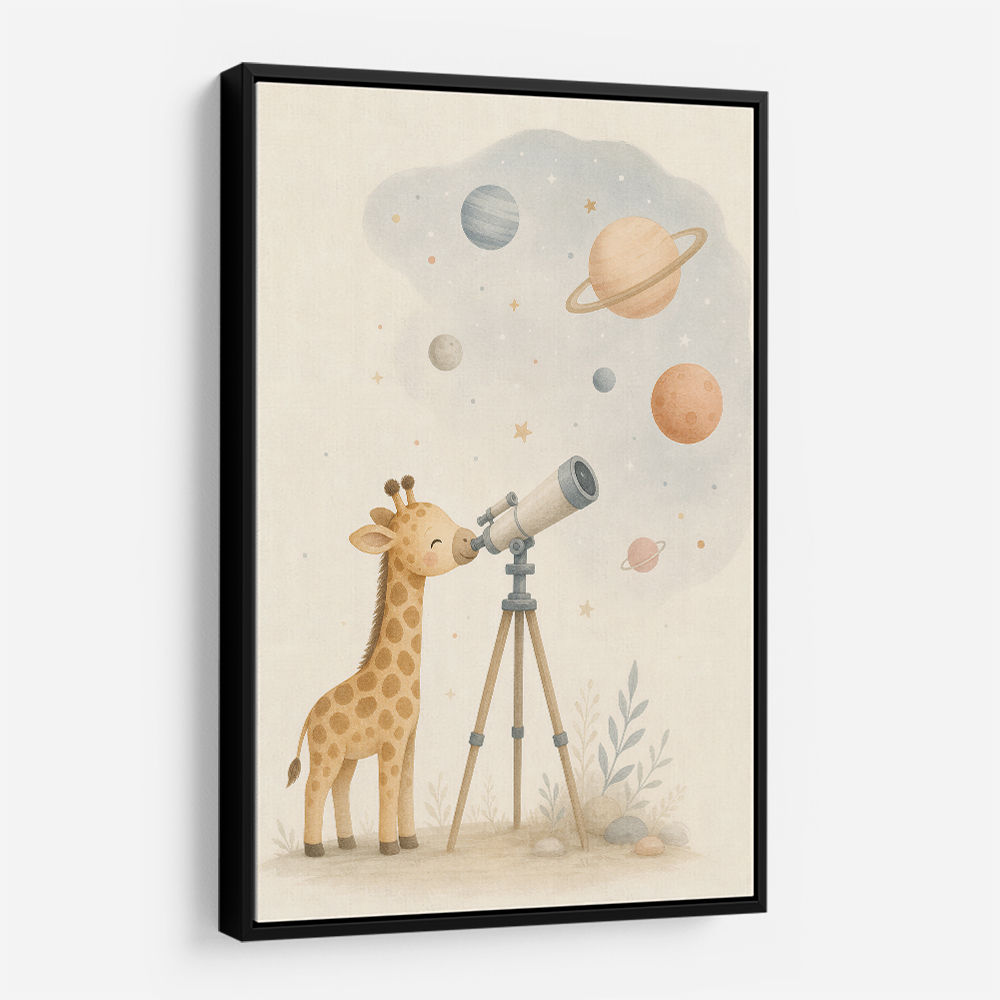 Giraffe Galaxy Nursery Wall Art Print