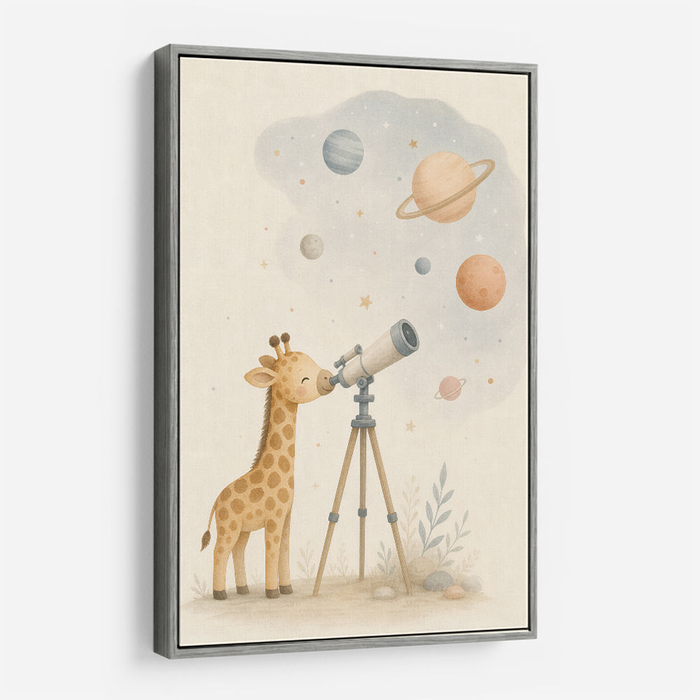 Giraffe Galaxy Nursery Wall Art Print