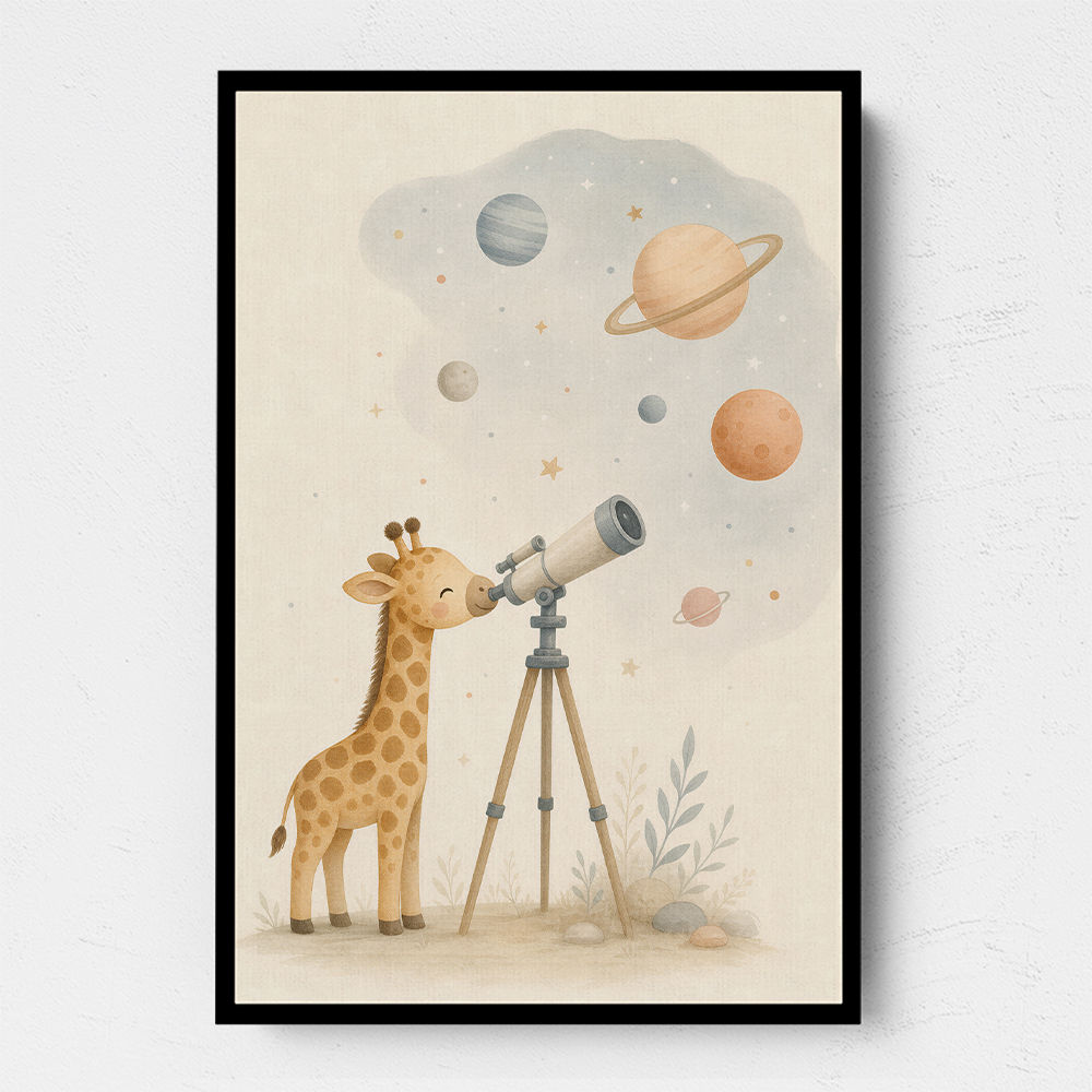 Giraffe Galaxy Nursery Wall Art Print