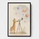 Giraffe Galaxy Nursery Wall Art Print