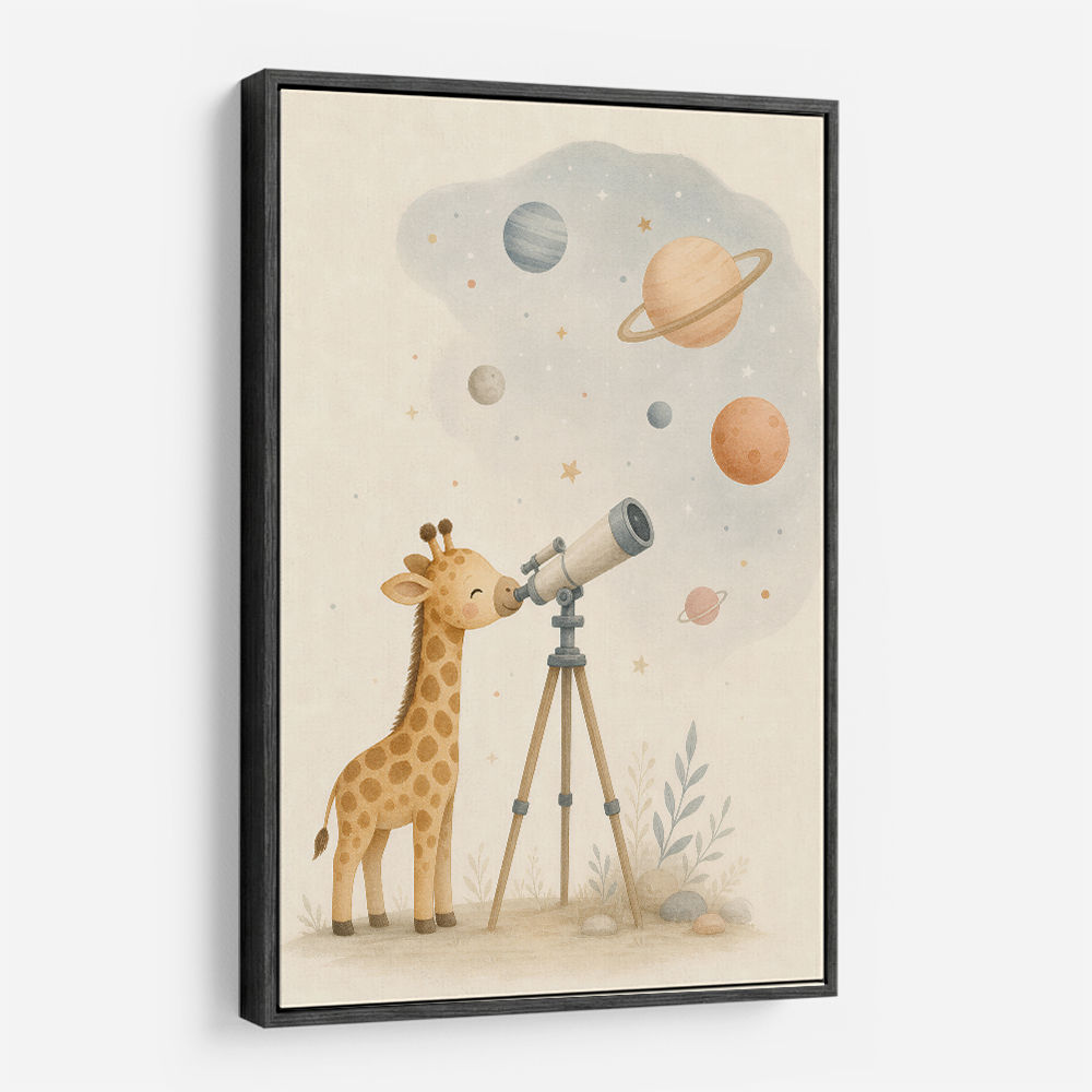 Giraffe Galaxy Nursery Wall Art Print