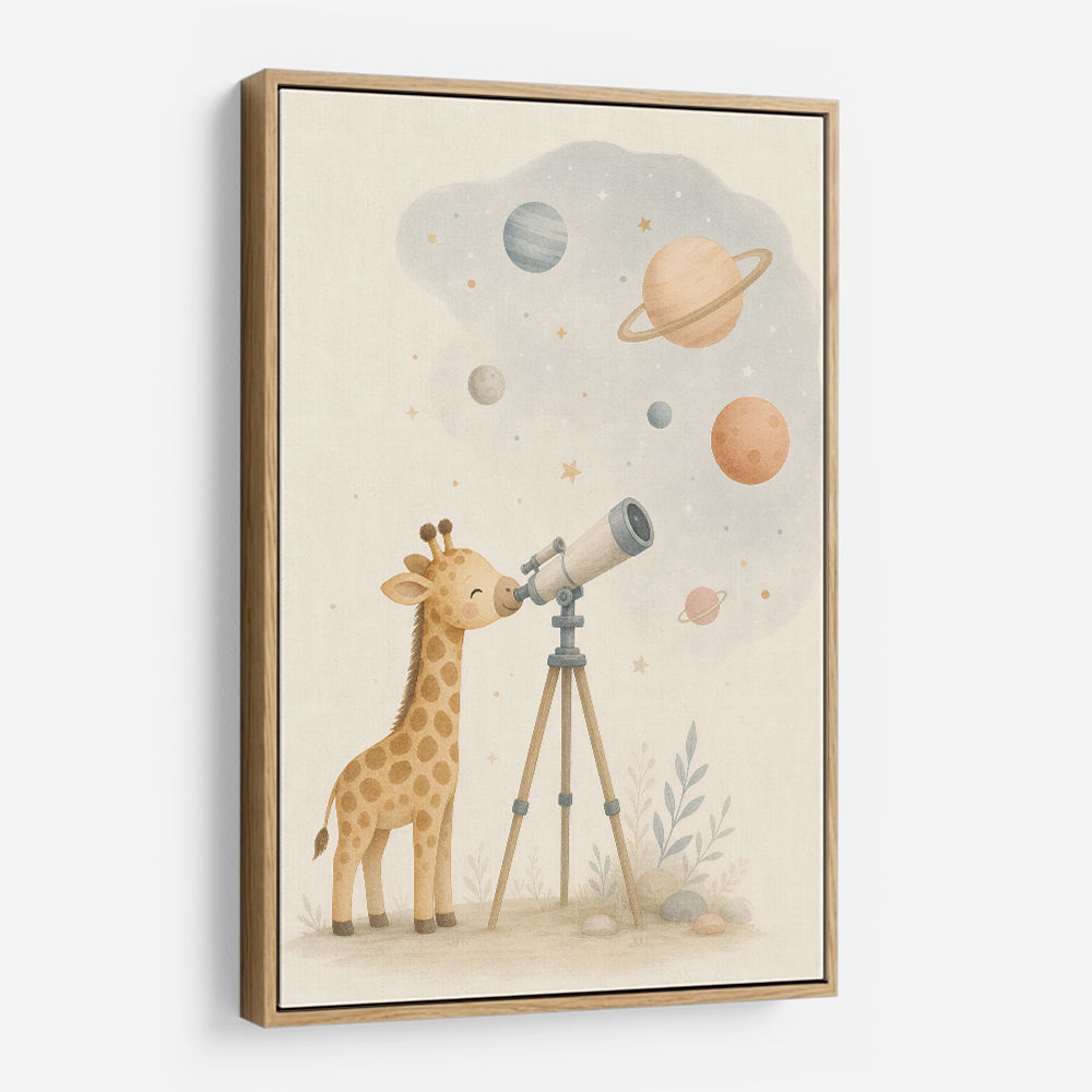 Giraffe Galaxy Nursery Wall Art Print