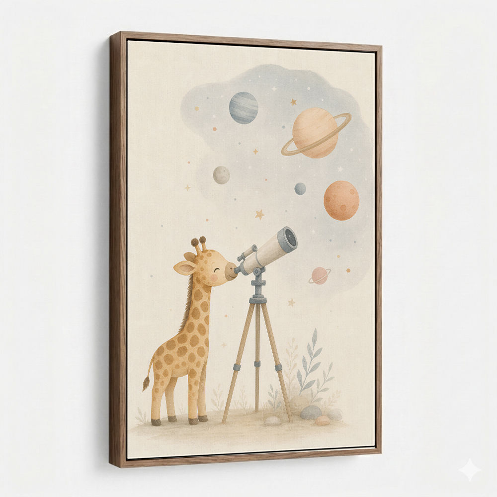 Giraffe Galaxy Nursery Wall Art Print