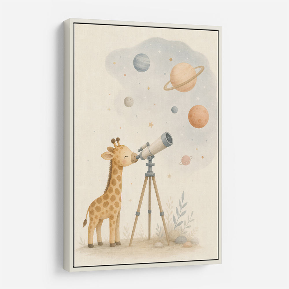 Giraffe Galaxy Nursery Wall Art Print