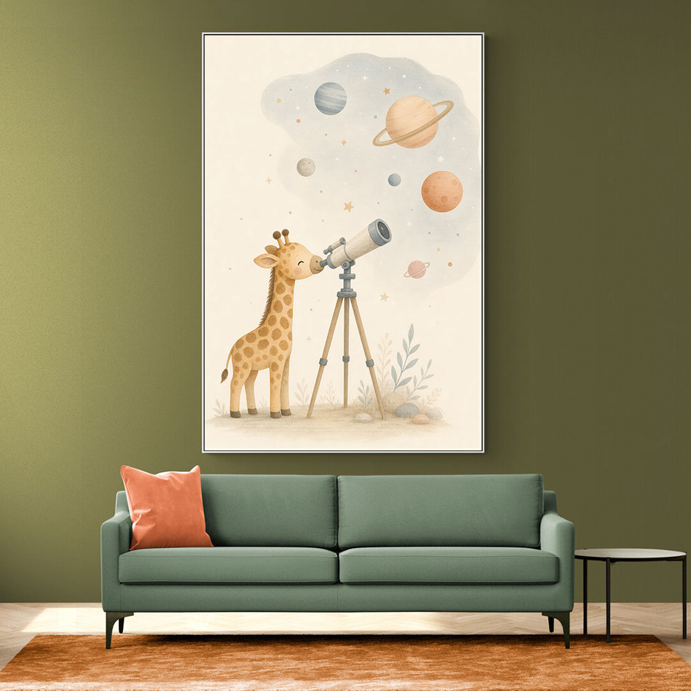 Giraffe Galaxy Nursery Wall Art Print