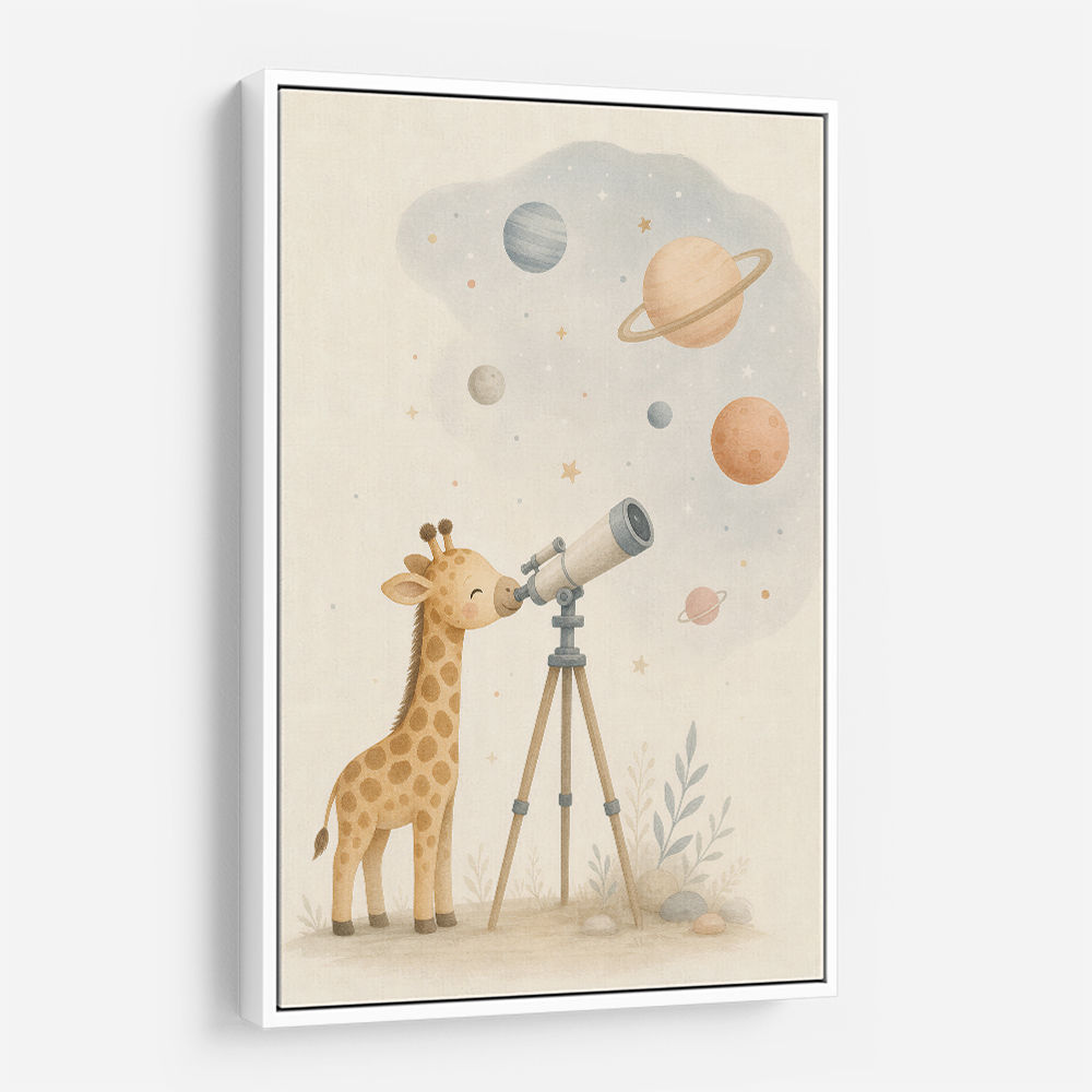 Giraffe Galaxy Nursery Wall Art Print