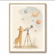 Giraffe Galaxy Nursery Wall Art Print