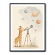 Giraffe Galaxy Nursery Wall Art Print
