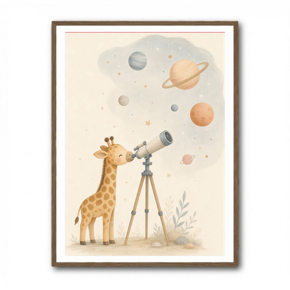 Giraffe Galaxy Nursery Wall Art Print
