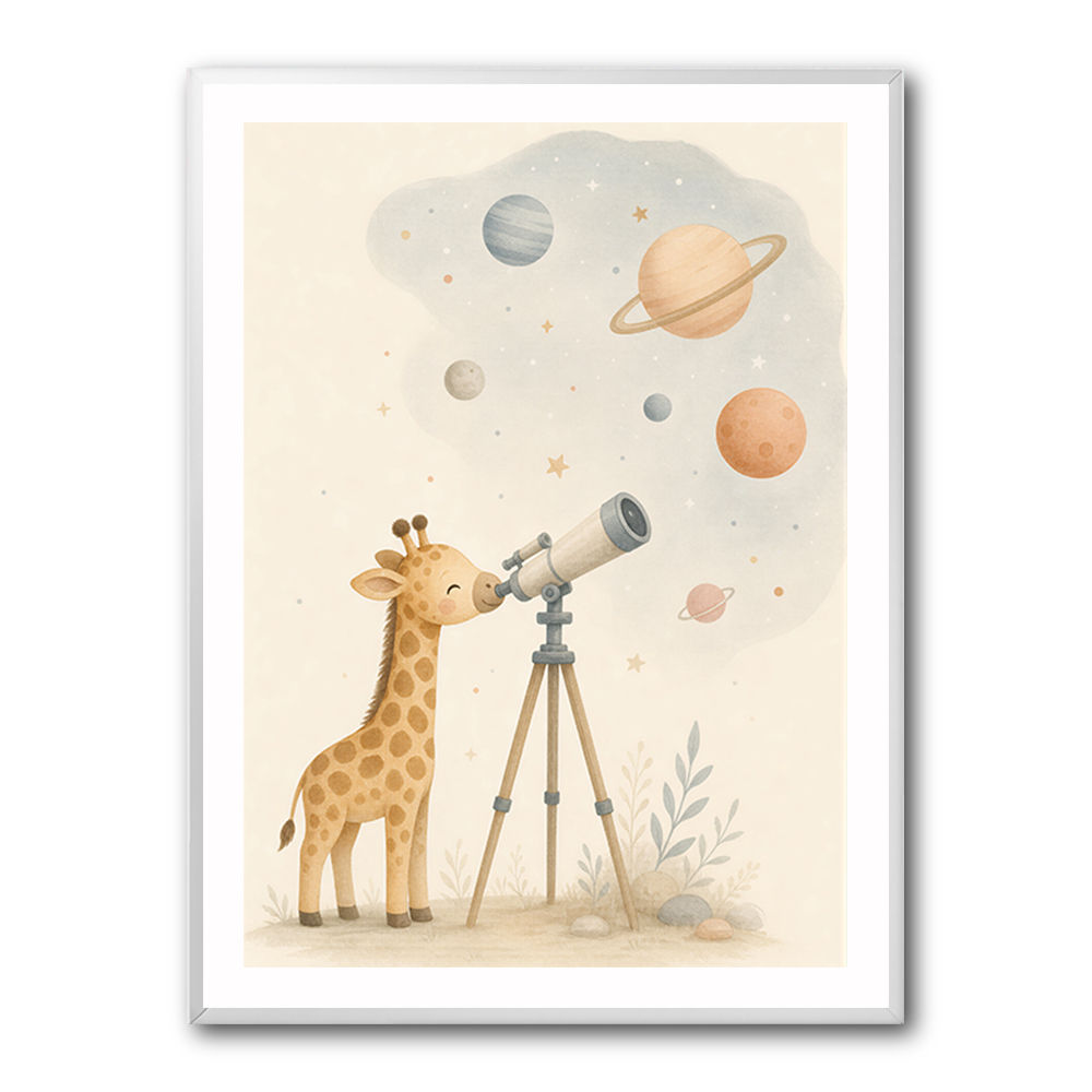 Giraffe Galaxy Nursery Wall Art Print