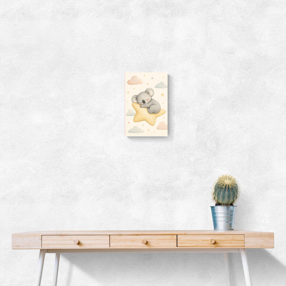 Koala Sleeping Star Nursery Wall Art Print