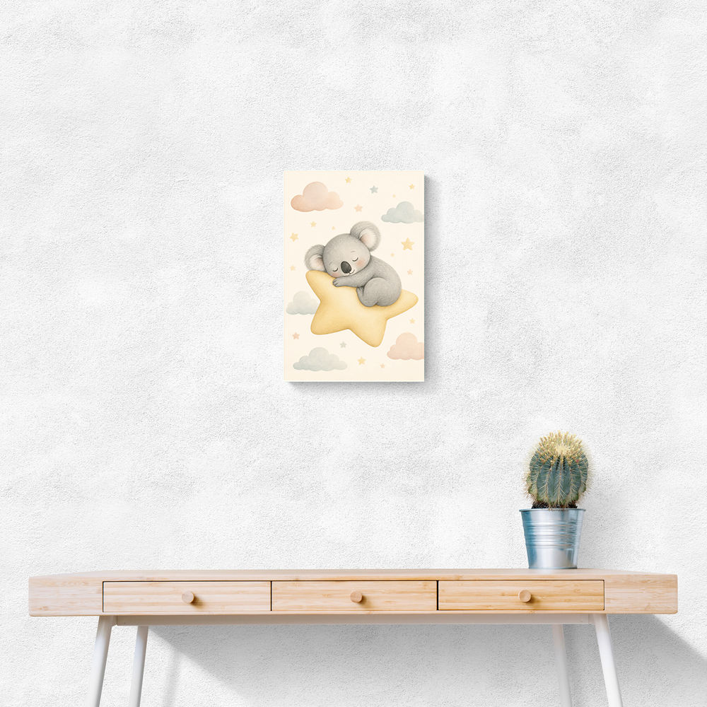 Koala Sleeping Star Nursery Wall Art Print
