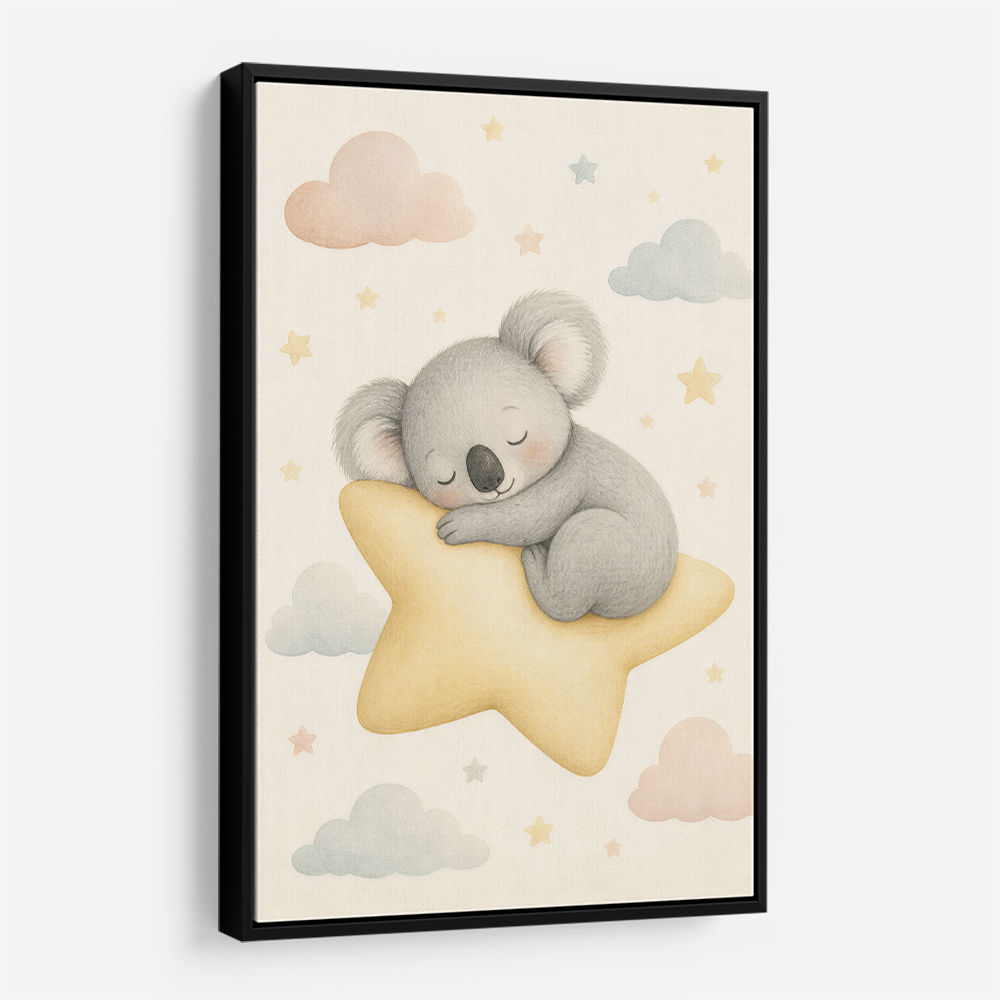 Koala Sleeping Star Nursery Wall Art Print