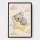 Koala Sleeping Star Nursery Wall Art Print