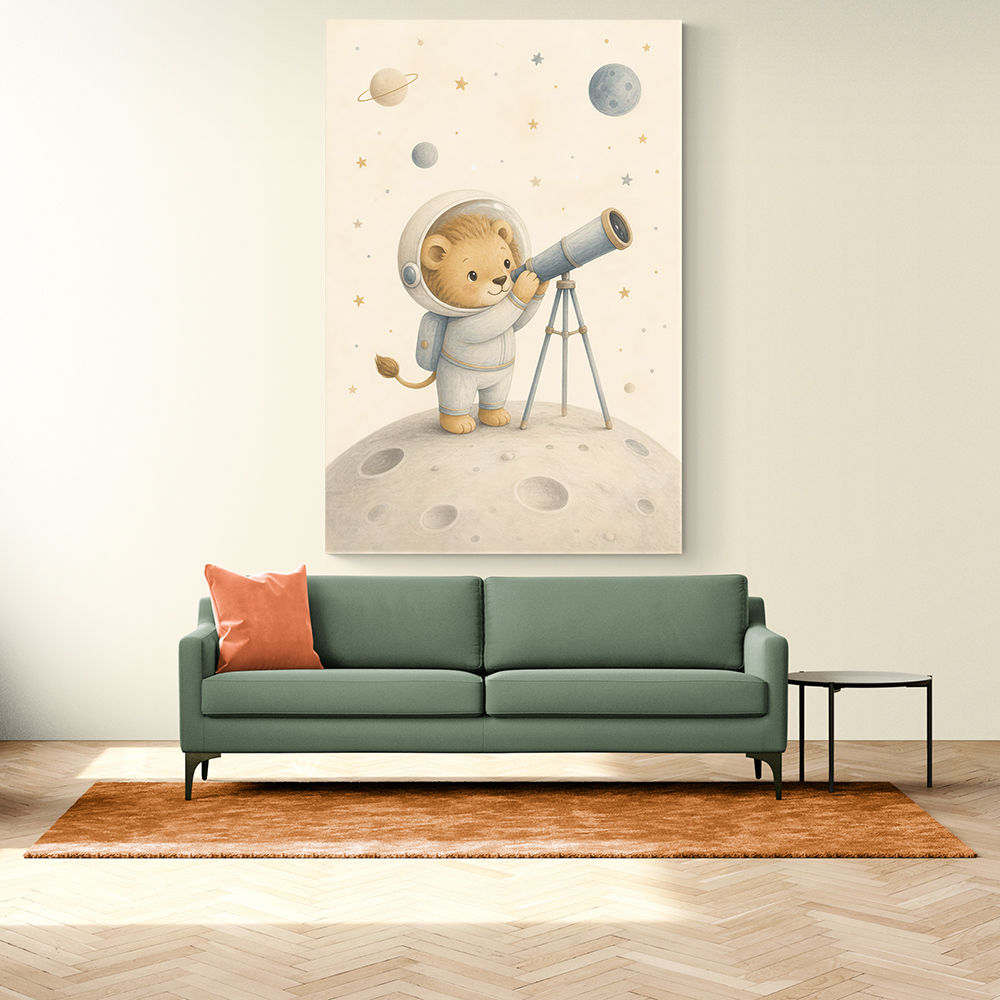 Lion Star Explorer Nursery Wall Art Print
