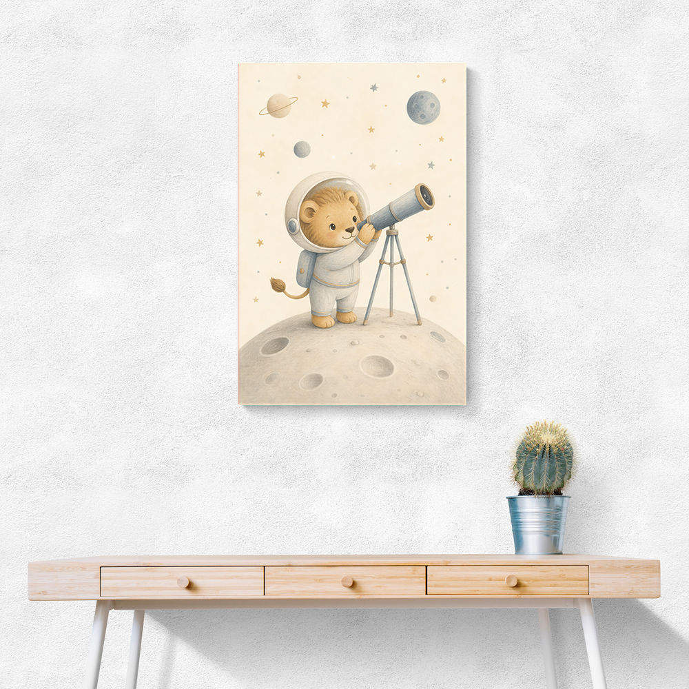 Lion Star Explorer Nursery Wall Art Print