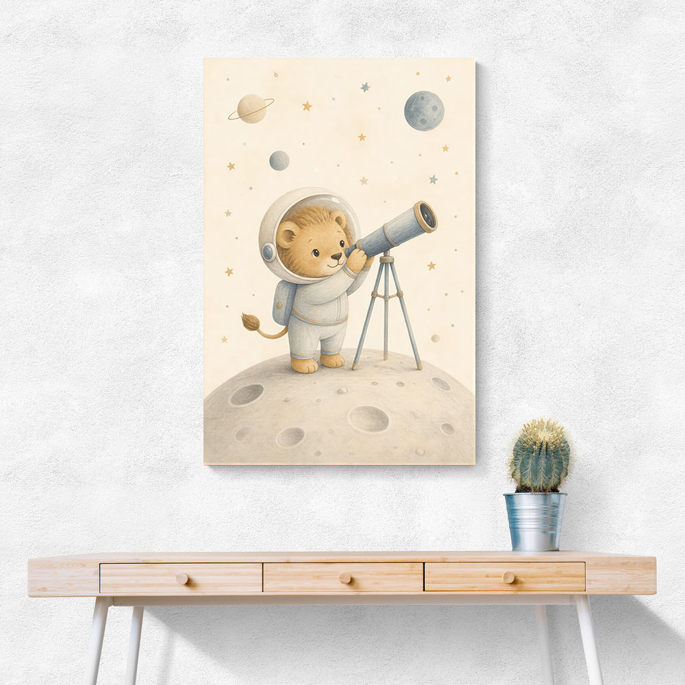 Lion Star Explorer Nursery Wall Art Print