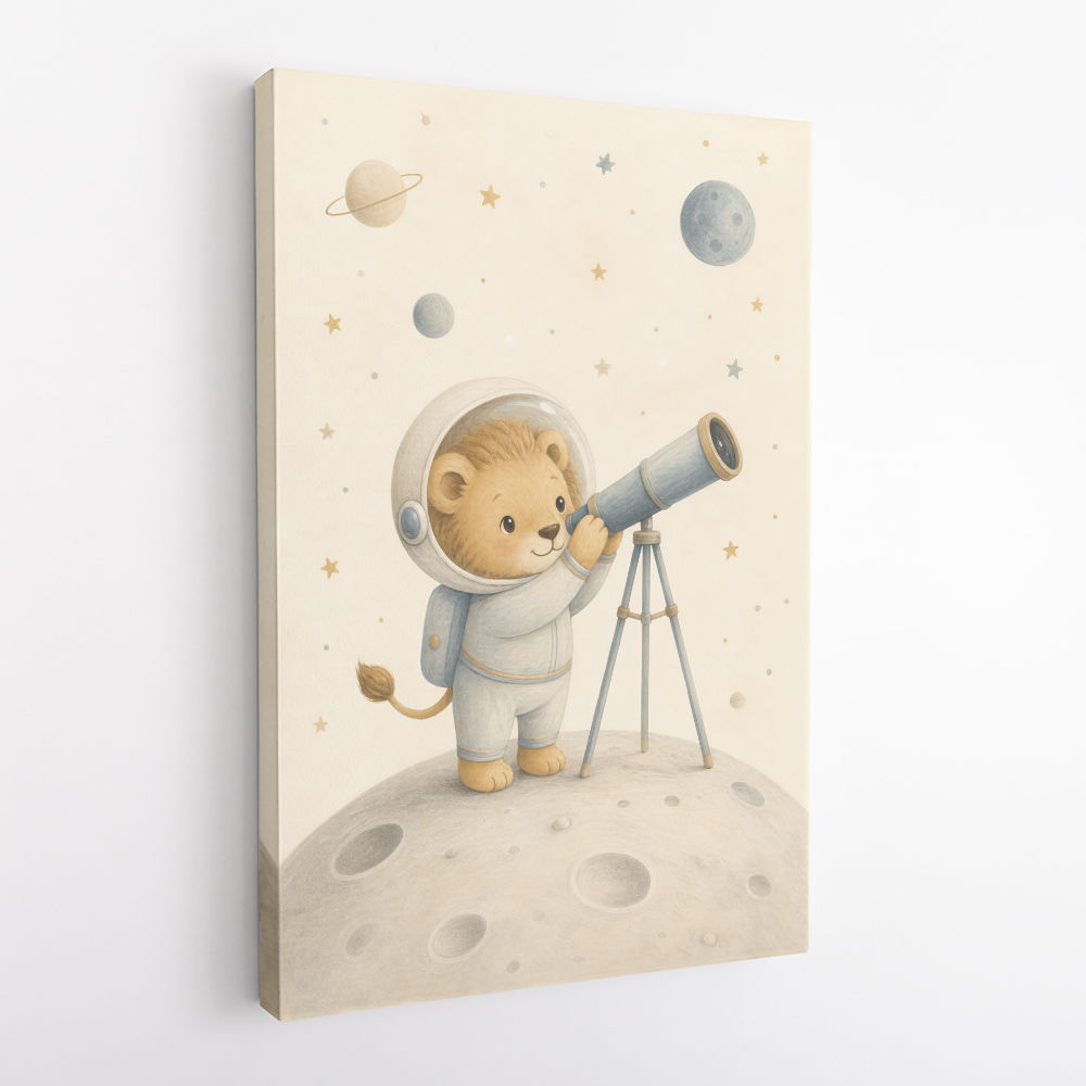 Lion Star Explorer Nursery Wall Art Print