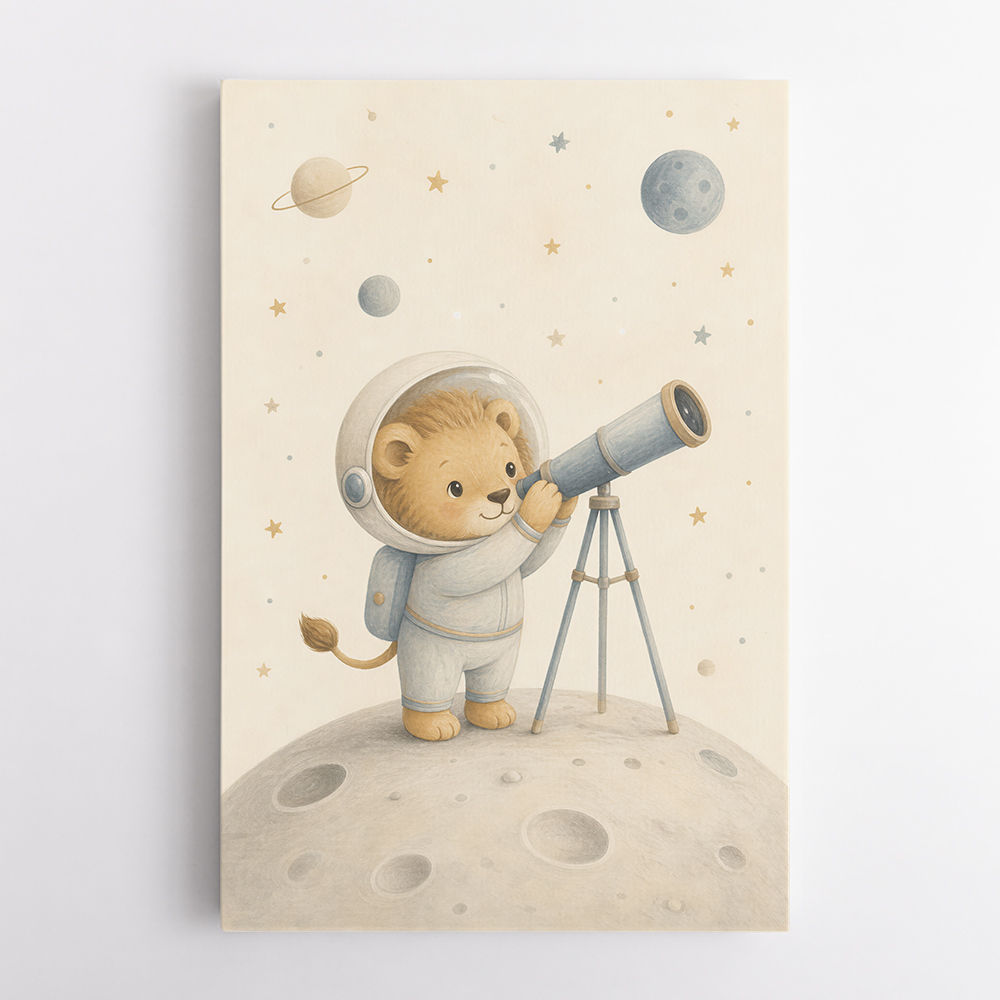 Lion Star Explorer Nursery Wall Art Print