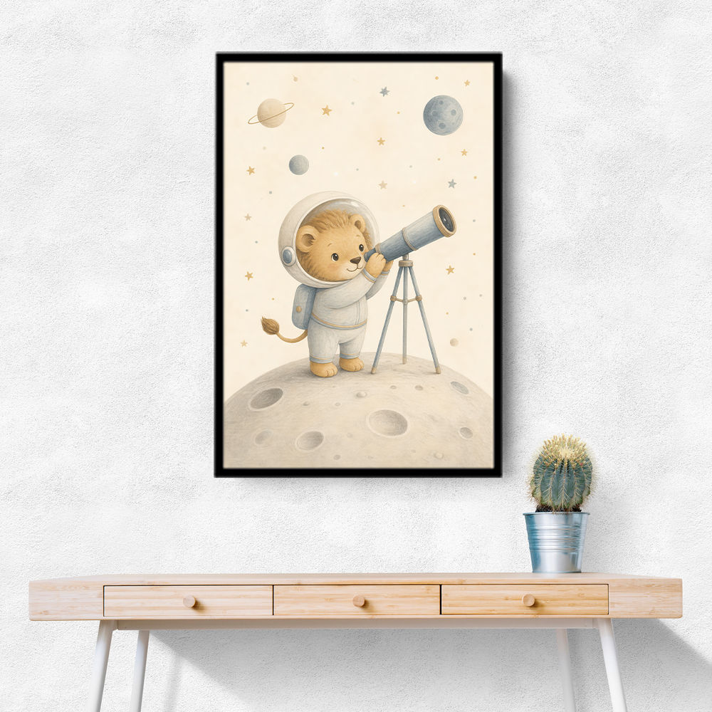 Lion Star Explorer Nursery Wall Art Print
