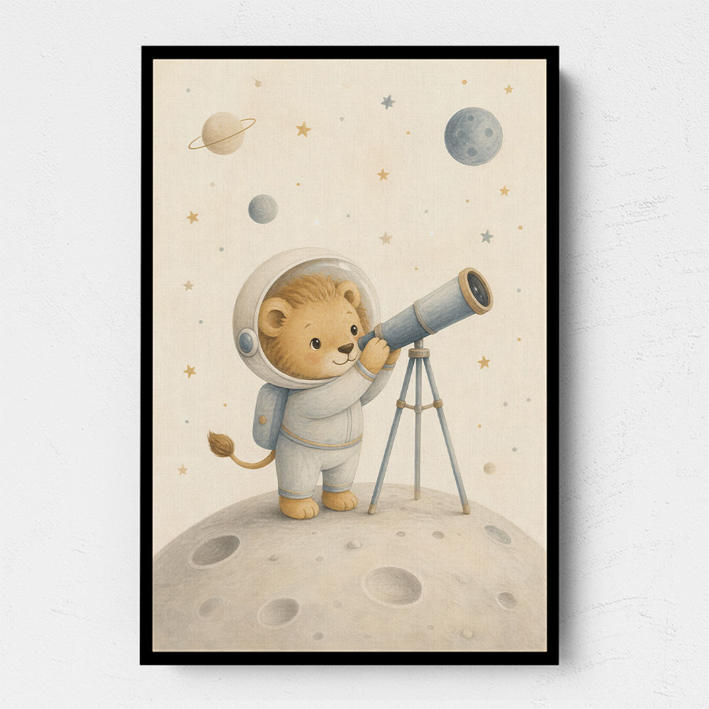 Lion Star Explorer Nursery Wall Art Print