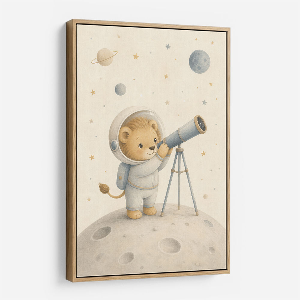 Lion Star Explorer Nursery Wall Art Print